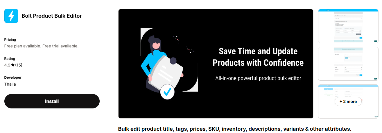 Bolt Product Bulk Editor
